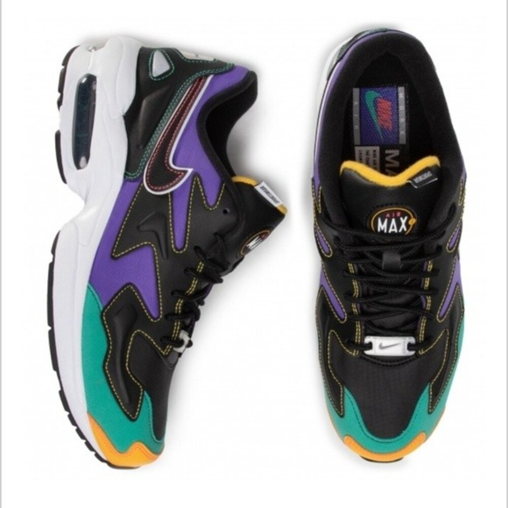Men's Nike Air Max 2 light PMR Sneakers Shoes Size 8 black Purple Green *